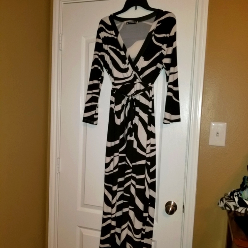 Maxi V-Neck Wrap Around Dress